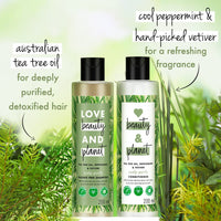Love Beauty & Planet Tea Tree, Peppermint & Vetiver Natural Conditioner For Oily Scalp And Hair|No Sulfates,No Paraben|200Ml,1 Count