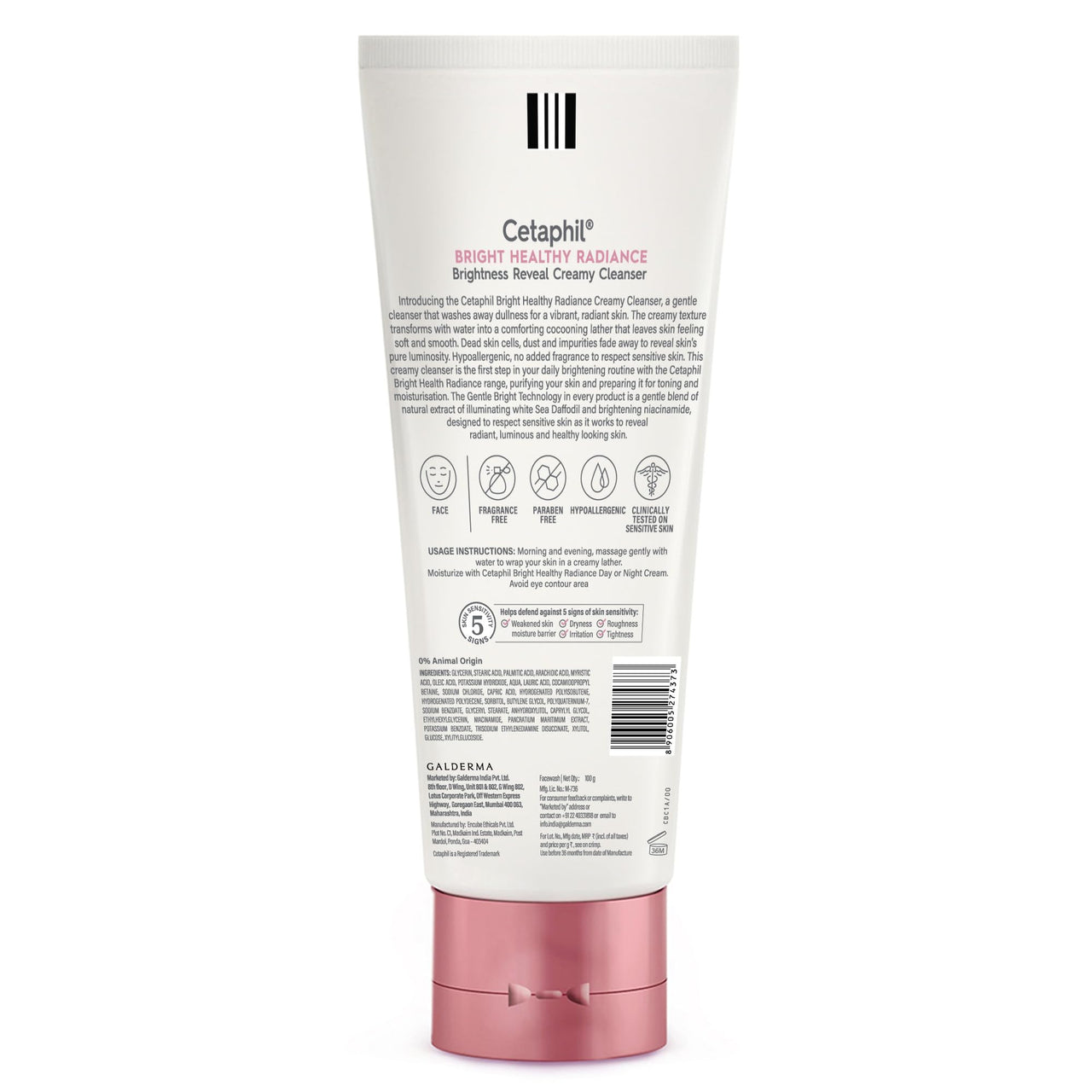 Cetaphil Brightness Reveal Creamy Cleanser - 100 G & Daily Advance Ultra Hydrating Lotion For Dry/Sensitive Skin, 100 G