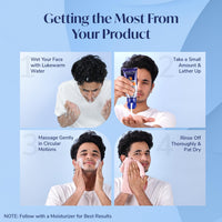 Meglow Instant Glow Facewash for Men | Skin Brightening Face Wash | Deeply Exfoliates & Hydrates | Glows & Even Skin Tone | Pack of 3 (70g each)