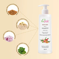 La Pink Methi Dana 8-in-1 Anti Hair Fall Shampoo | Strengthens Roots, Boosts Volume & Reduces Hair Fall | 100% Microplastic-Free | For Men & Women, All Hair Types | 250ml