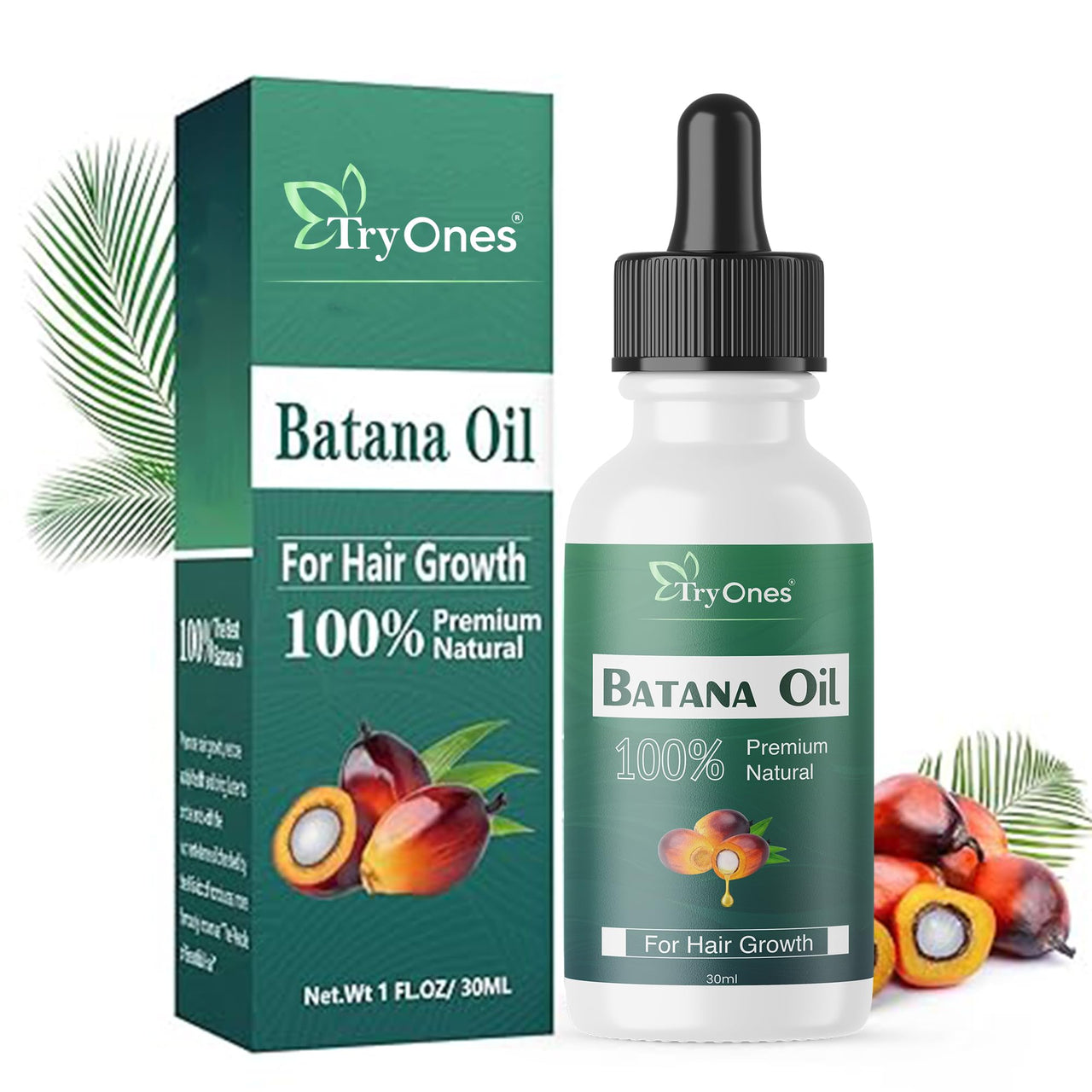 TryOnes Professional Hair Serum for Frizzy Hair||Serum for Women & Men||All Hair Types for Frizz-free, Smooth & Glossy Hair||Batana Hair Oil Serum_30ML