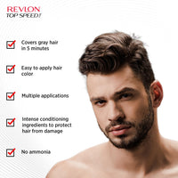 REVLON Top Speed Hair Color For Men - Natural Black 70M (with Outrageous Conditioner 190 ml) (3S10978E16463170)