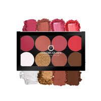 Colors Queen Ultra Professional Blush Palette with Shimmer Highlighters and Contour | Highly Pigmented & Easy to Blendable Shades | Lightweight Blush and Highlighter Palette (Shade - 03)