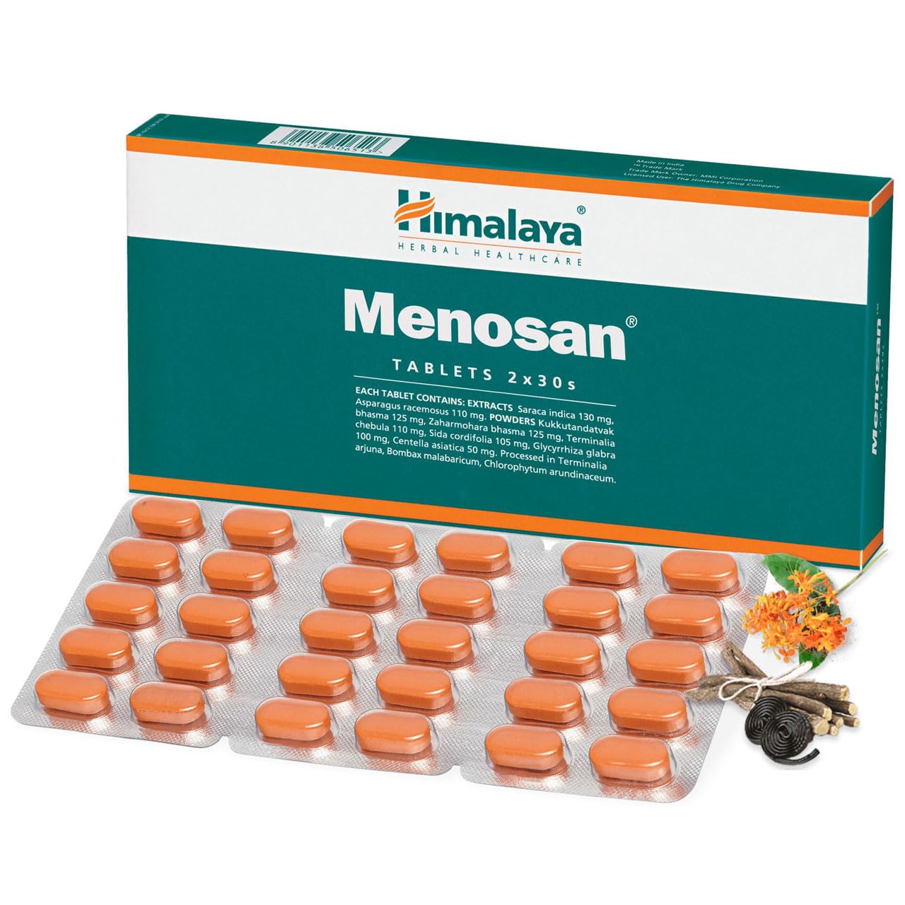 Himalaya Menosan Tablets, Gree, 30 Count, Pack of 2, Green (123456)