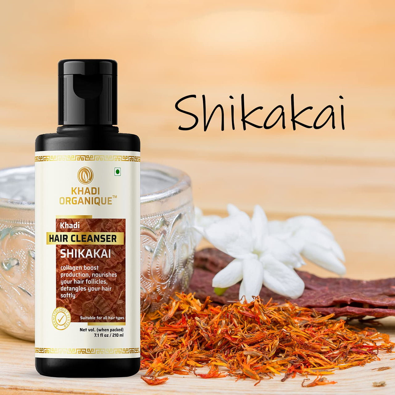 Khadi Organique Shikakai Hair Cleanser For All Hair Types - 210Ml