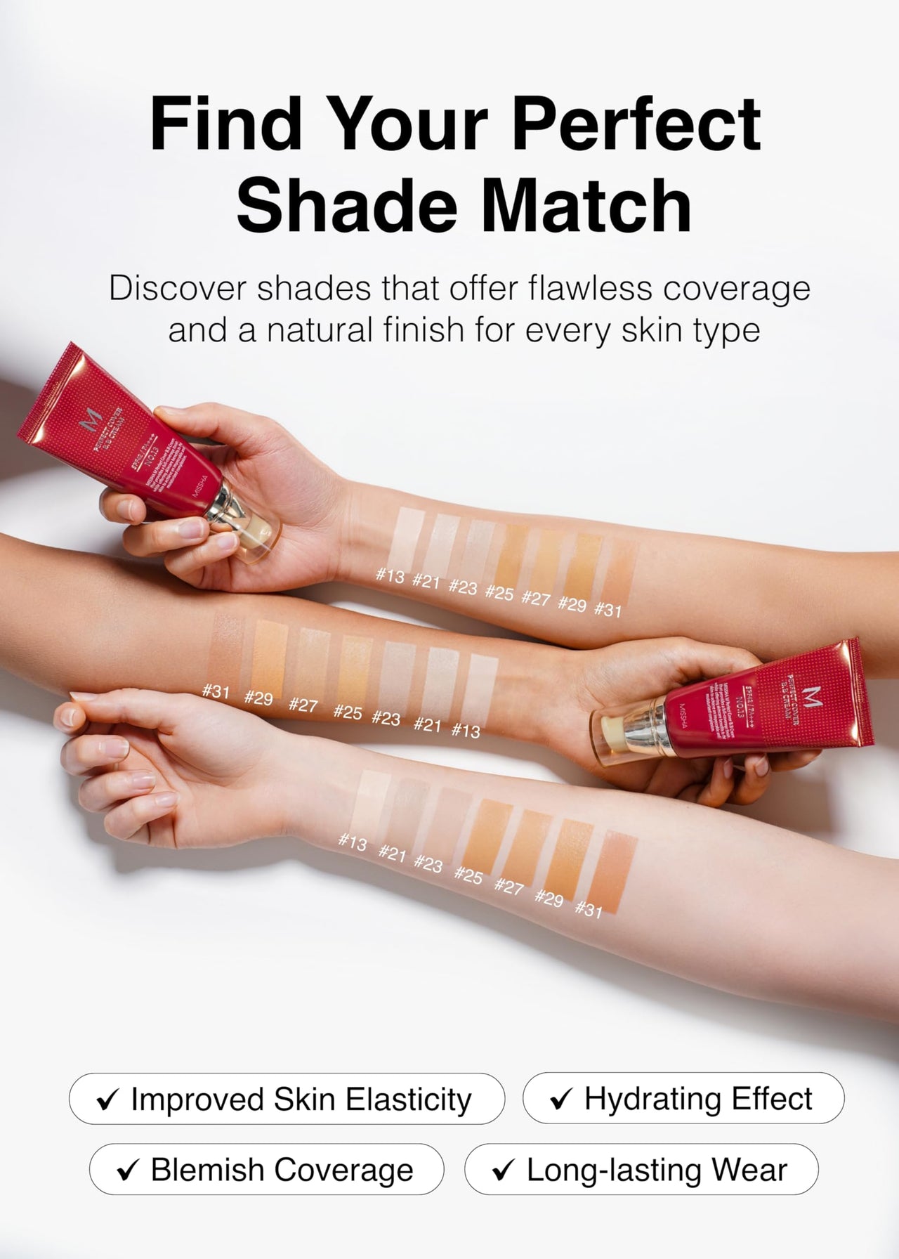 MISSHA M Perfect Cover Bb Cream Spf42 Pa+++ - (50Ml, No 31 - Golden Beige) | Matte Finish | Full Coverage | All Skin Types I Radiant Glow, 1 Count