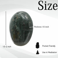 Chrome Diopside Palm Stone - Pocket Massage Worry Stone for Natural Body Chakra Balancing, Reiki Healing and Crystal Grid Chrome Diopside