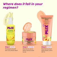 PLIX - THE PLANT FIX Peaches & Lemon Detan Bump Eraser Scrub (200g) | Removes Tan & Restores Skin’s Moisture, Reduces Dark Spots, Uneven Skin Tone, & Reveals Softer Smoother Skin