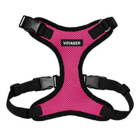 Voyager Step-in Lock Pet Harness - All Weather Mesh, Adjustable Step in Harness for Cats and Dogs by Best Pet Supplies - Fuchsia/Black Trim, XL