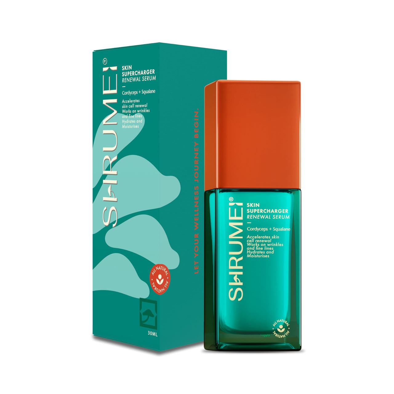 Shrumei All Natural Skin Supercharger Renewal Serum | Anti Aging & Skin Renewal | Mushroom Cordyceps extract | Reduces Fine lines & Wrinkles|Stimulates Collagen |All Skin Types