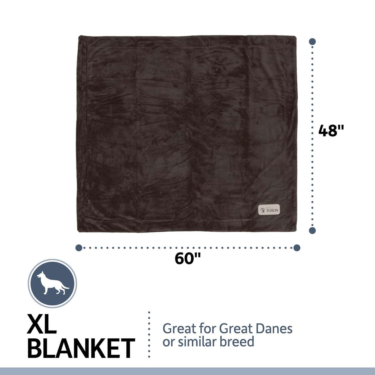 PetFusion Premium Dog Blanket, Cat Blanket | Ultra Soft Pet Blanket Available in Plush or Quilted, 2 Colors (Grey, Brown) | Perfect Blanket for Small Dogs & Large Dogs. 12 Month Warranty X-Large 60 X 48"