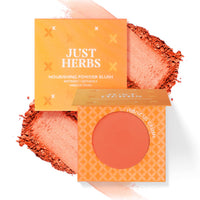 Just Herbs Nourishing Powder Blush Infused with Beetroot & Gotukola Highly Pigmented, Buildable Suitable for All Skin Tones - 3.5 g (Hibiscus Crush)
