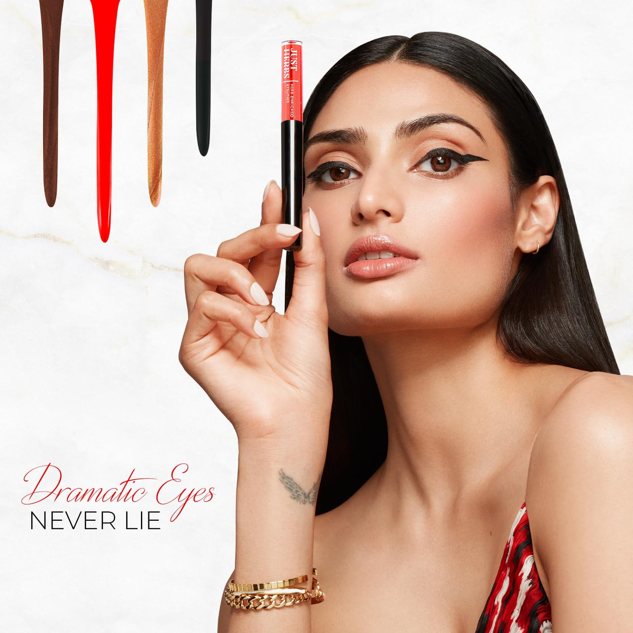 Just Herbs Matte Liquid Eyeliner Waterproof And Smudge Proof&Liquid Eyeliner Waterproof And Smudge Proof,Long Lasting Liquid Eyeliners 2.5G(Platinum Silver)