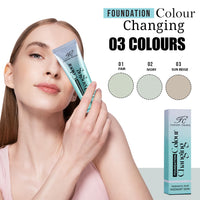 Fashion Colour Color Changing Foundation-40g | Infused With Hyaluronic Acid | Radiant Skin | Flawless Color Changing Foundation With Satin Finish, Makeup Base, Long Lasting Waterproof Liquid Foundation For Face Makeup (SUN BEIGE, 40g)