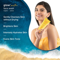 Aqualogica Glow+ Smoothie Face Wash with Vitamin C, Hyaluronic Acid & Papaya for Tan Removal -For Men & Women | Glowing, Oily, Dry & Sensitive Skin -100ml | Pack of 2