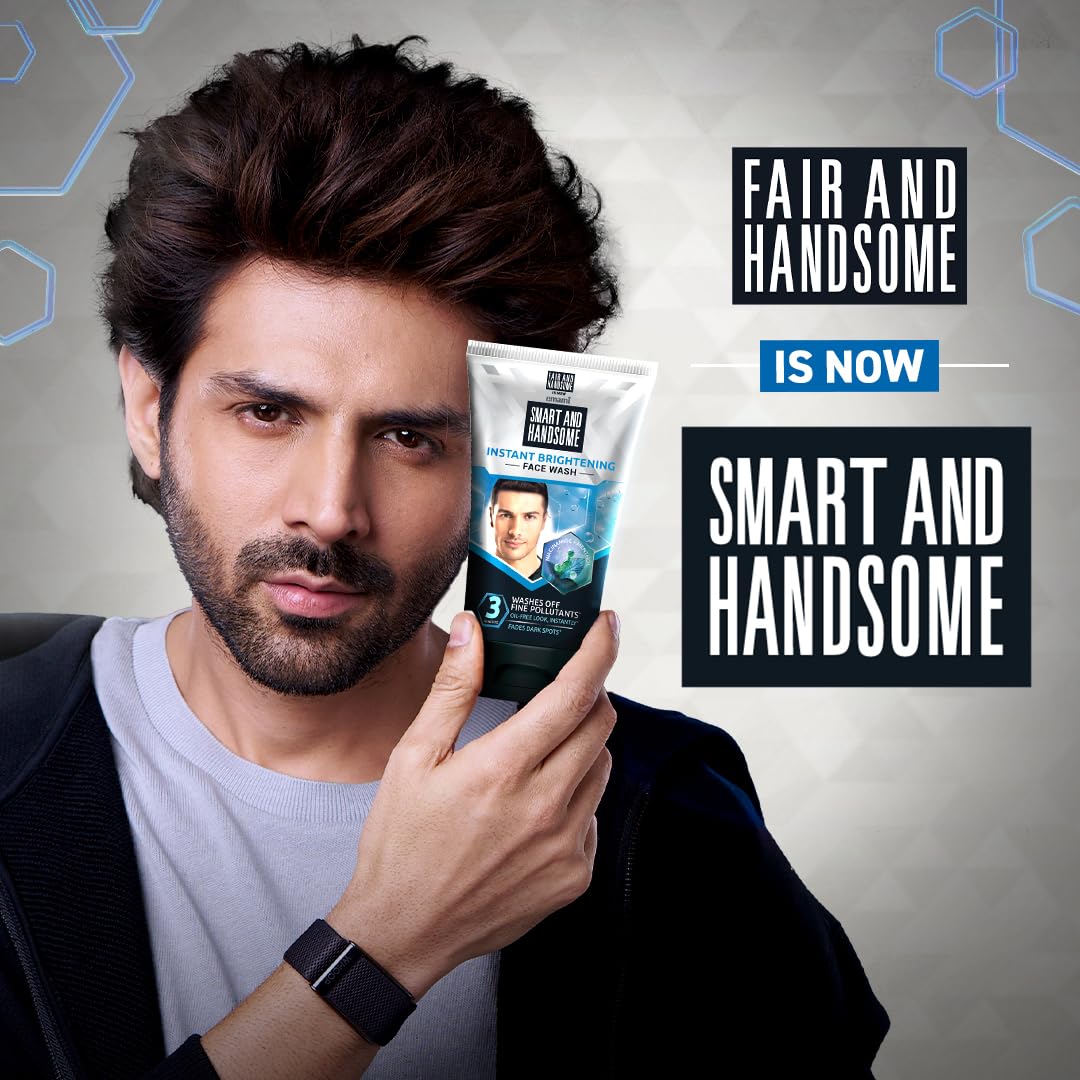 Smart and Handsome Instant Radiance Face Wash | Pro-Peptide | Instant Radiance| Washes of Fine Pollutants | Cooling Freshness | 100g