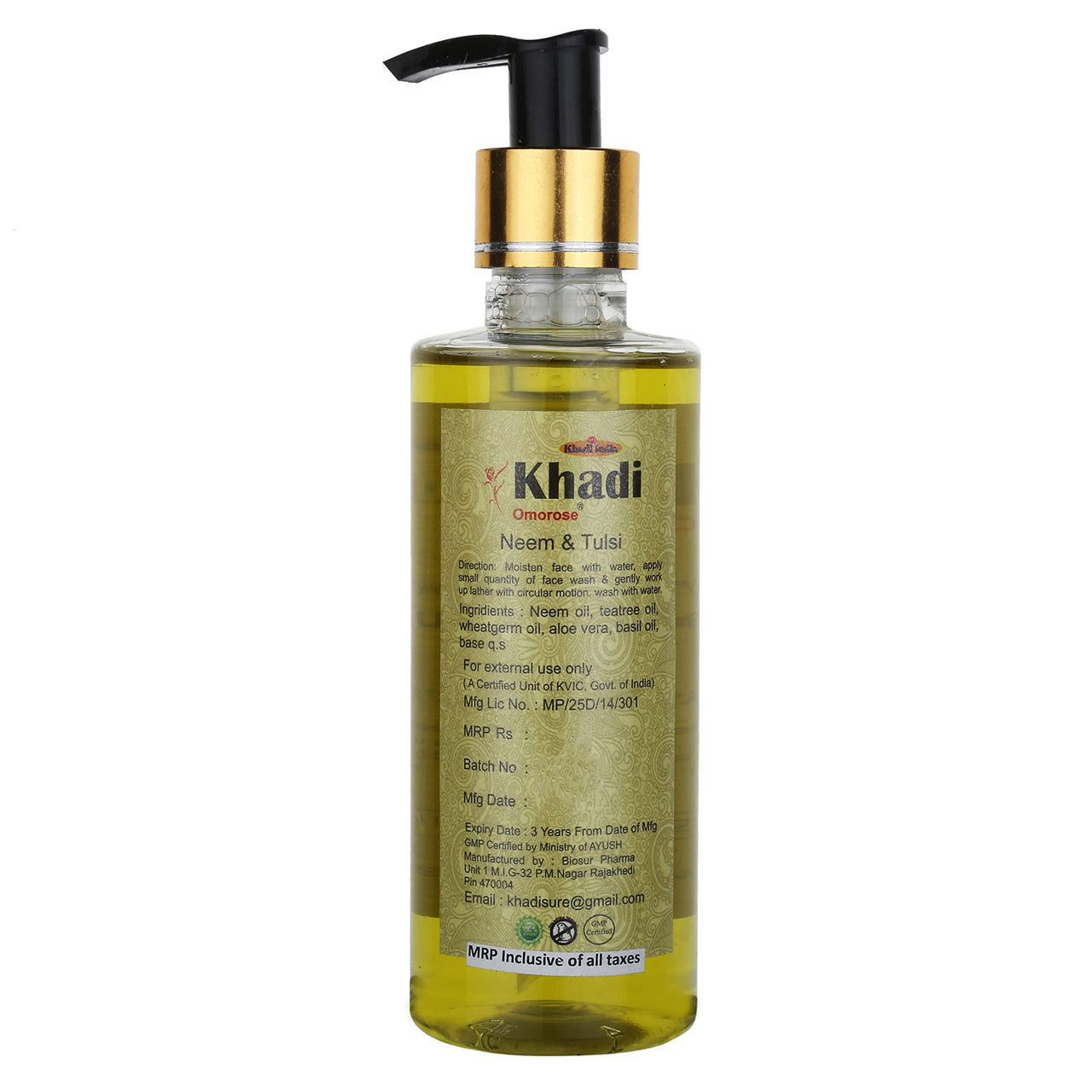 Khadi Omorose Neem and Tulsi Face and Body Wash, 210ml