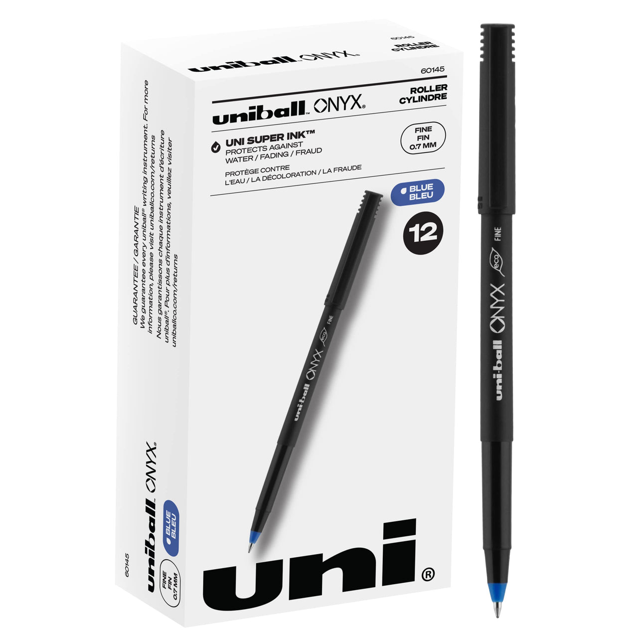 Uniball Onyx Rollerball Stick Pen 12 Pack, 0.7mm Fine Blue Pens, Gel Ink Pens | Office Supplies, Pens, Ballpoint Pen, Colored Pens, Gel Pens, Fine Point, Smooth Writing Pens