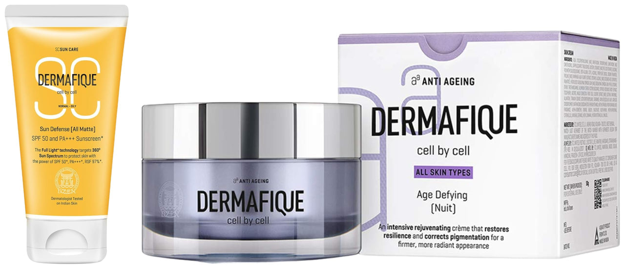 Dermafique Age Defying Nuit Cream – 50g for Normal Prevents Tanning Photaging Protects from UVAUVBIR Visible Light Der