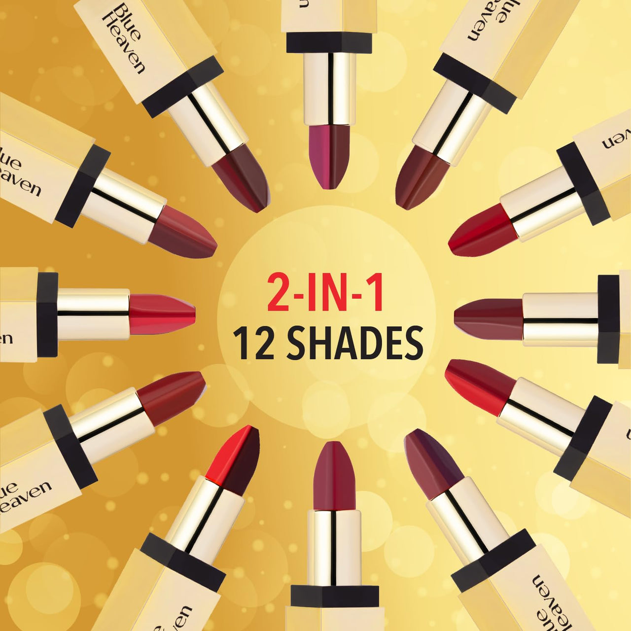 Blue Heaven 2 in 1 Festive Lipstick | Dual Shade | Ultra Lightweight Soft Matte Finish | Long Stay Comfort Wear Lipsticks for Women |C8| 4gm