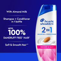 Head & Shoulders 2-in-1 Smooth and Silky Anti Dandruff Shampoo + Conditioner for Women & Men, With Almond Milk (180 ml)