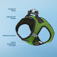 Voyager Step-in Air Dog Harness - All Weather Mesh Step in Vest Harness for Small and Medium Dogs by Best Pet Supplies - Lime Green (2-Tone), S Harness (Lime Green 2-Tone) S (Chest: 14.5 - 16