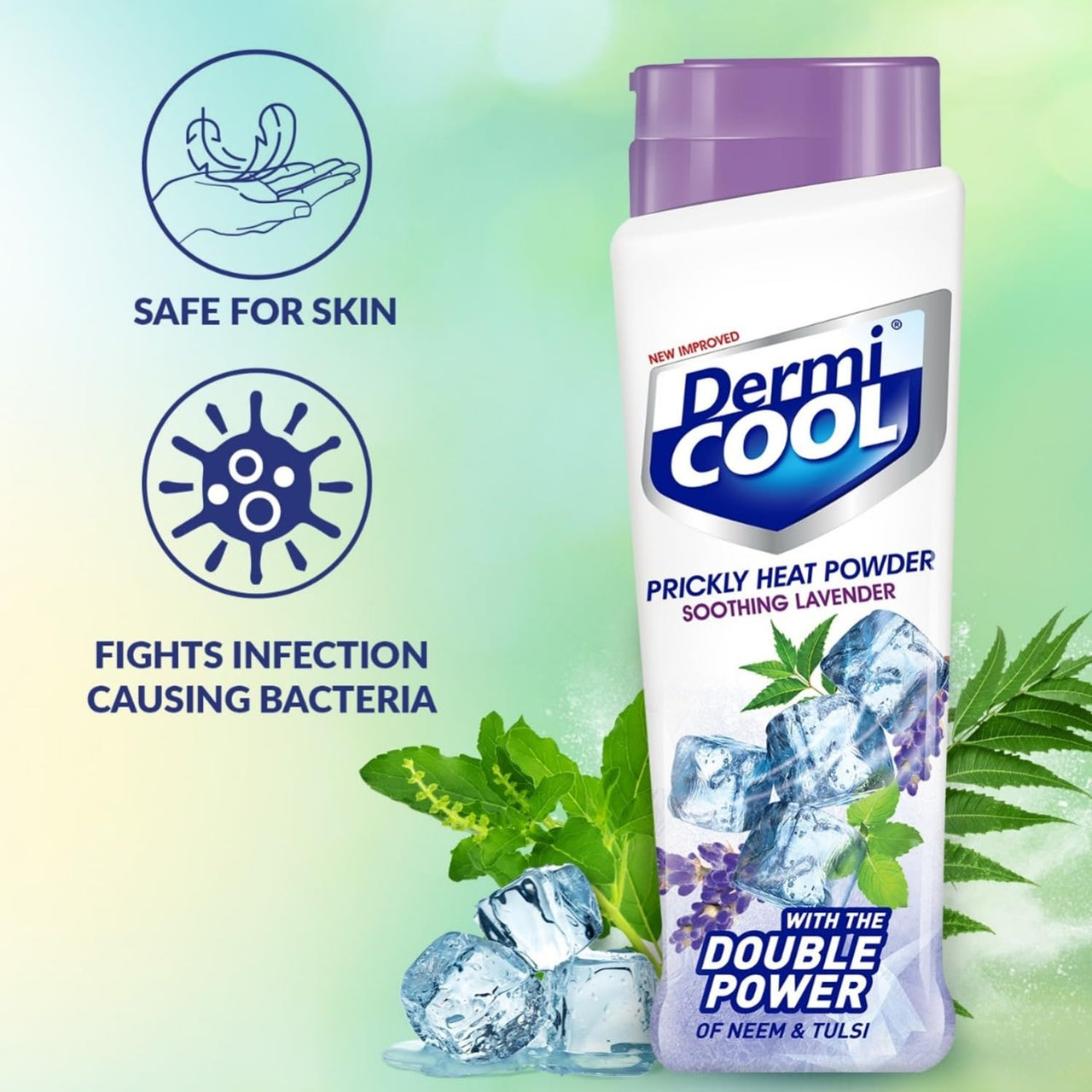 Dermicool Unisex,Adults,Kids Prickly Heat Powder Soothing Lavender, 400G