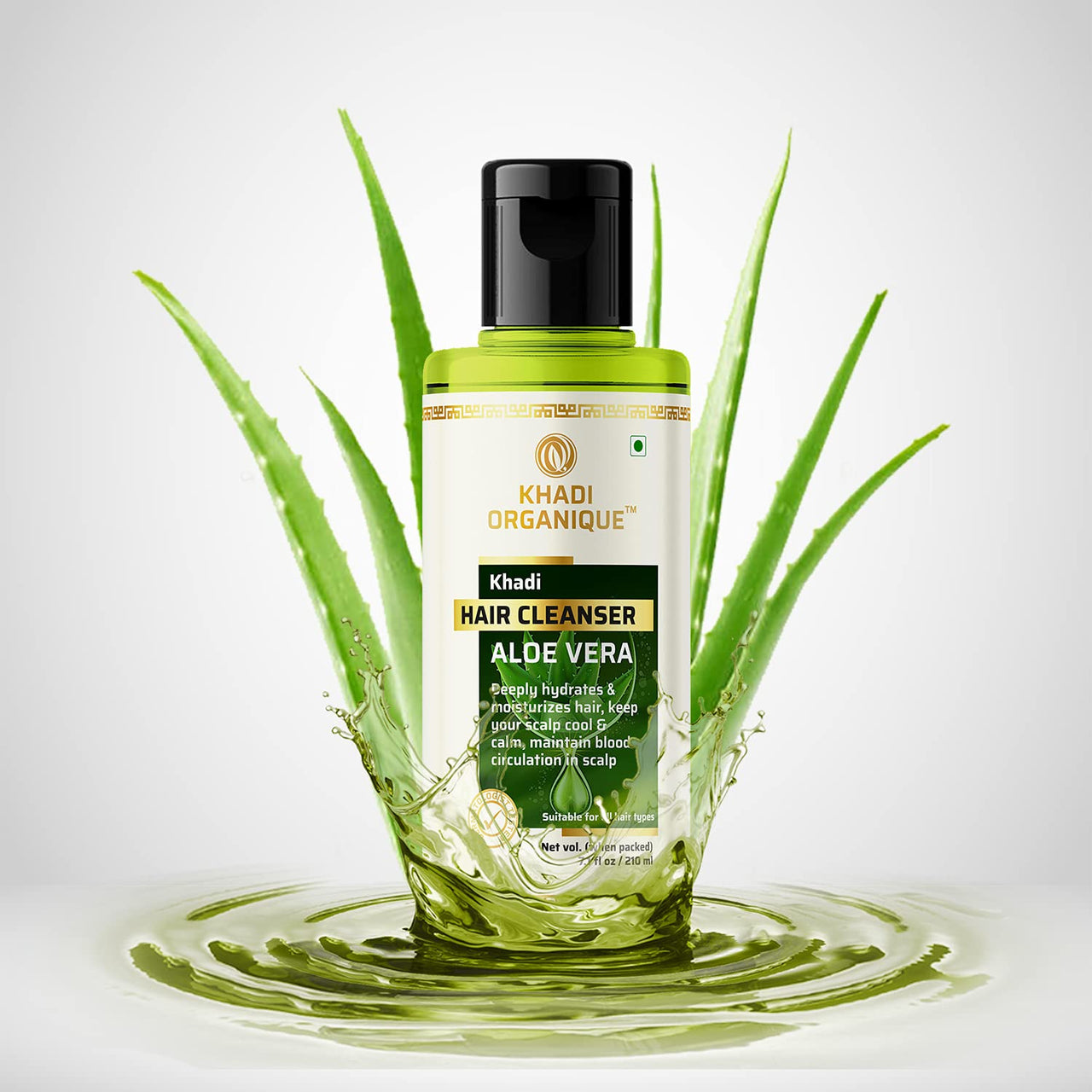 Khadi Organique Herbal Natural Aloevera Hair Shampoo Pack of 4