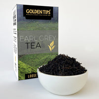 Golden Tips Earl Grey Loose Leaf Black Tea,Full-Leaf Blend Infused with Pure Bergamot, Refreshing & Citrusy Flavor, Classic English Tea, Aromatic & Rich Taste (100 Gram 50 cups)