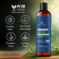 Botanic Hearth 100% Pure Rosemary Oil for Hair Growth | Controls Hair Fall, Promotes New Hair Growth | Hair Strengthening Treatment for Healthy Nourished Hair | 198 ml