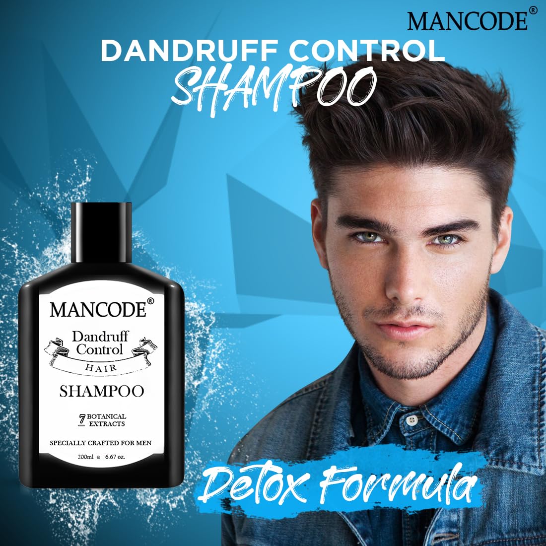 Mancode Anti Dandruff Shampoo for Men Prevent Dandruff Healthier Hair and Scalp Itch Free No Mineral Oil Neem Extract 200 ml Hair Shampoo for Men (Pack of 1)