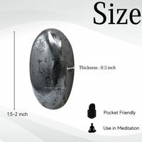 Hematite Palm Stone - Massage Worry Stone for Natural Body Chakra Balancing, Reiki Healing and Crystal Grid Hematite