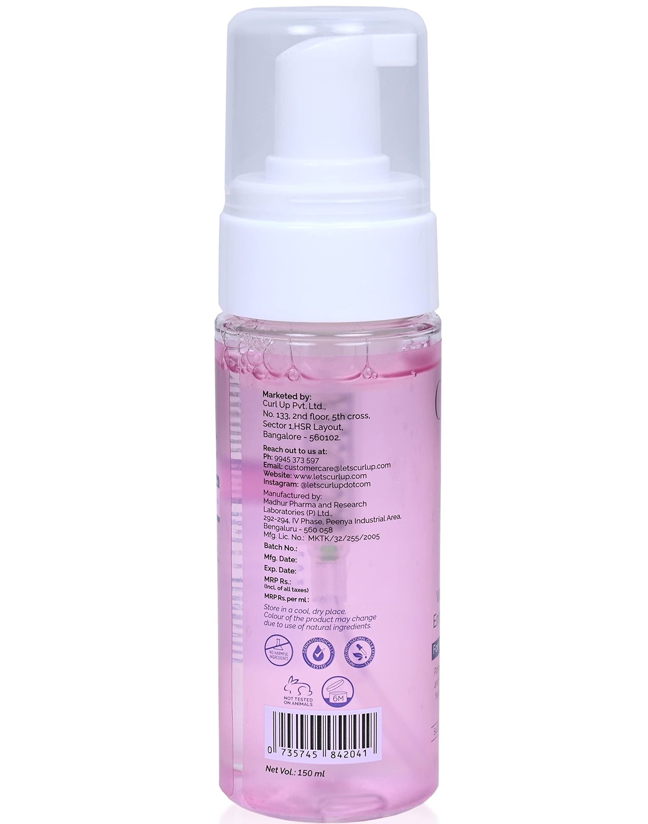 Curl Up Weightless Curl Enhancing Mousse | Frizzy, Wavy & Curly Hair Mousse | Light Weight Styler Defines Curls, adds Shine and Volume | Hair Mousse for Women & Men |150 ML