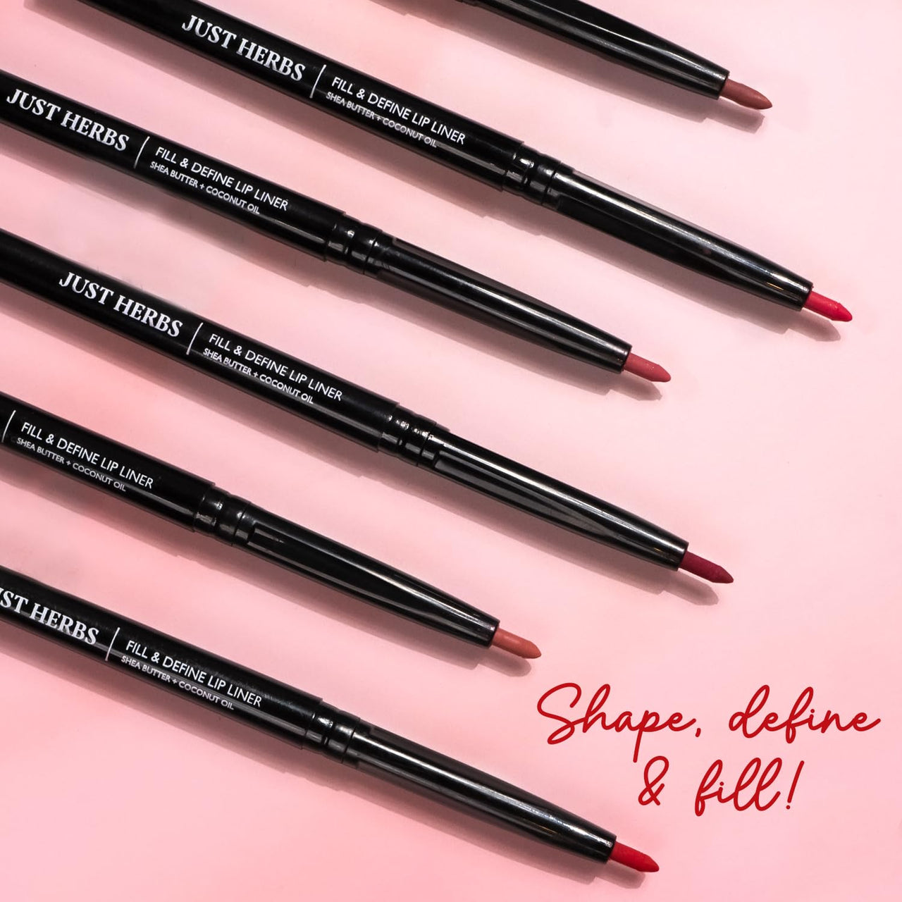 Just Herbs Fill & Define Lip Liner with Shea Butter and Coconut Oil Transfer Proof Long Lasting Creamy Matte Finish Lip Liner (Dirty Rose, 0.3g)
