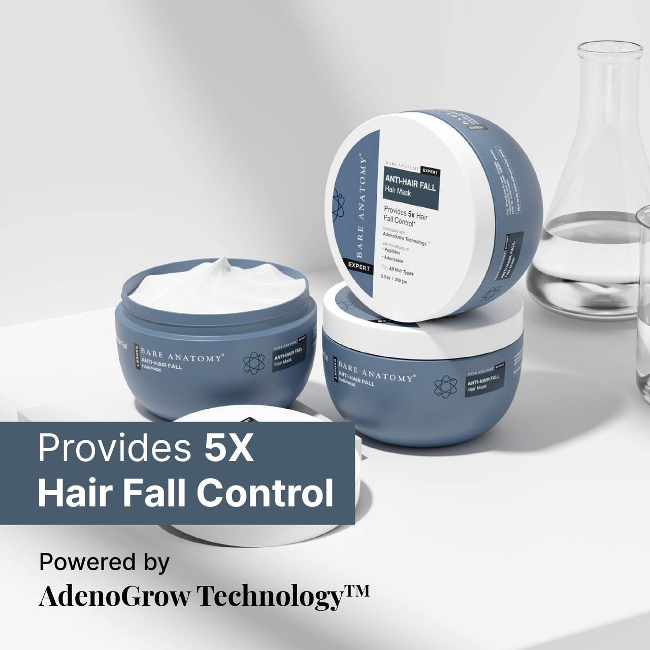 Bare Anatomy Anti-Hair Fall Shampoo + Mask | Provides 5X Hair Fall Control | For Hair Fall | For All Hair Types |Advanced Hair Growth Serum | Hair growth & Hair fall control serum for Women & Men