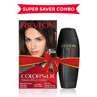 REVLON ColorSilk Hair Color with Keratin - 2N Brown Black - (with Outrageous Shampoo 90 ml) (3S10978F36721320)