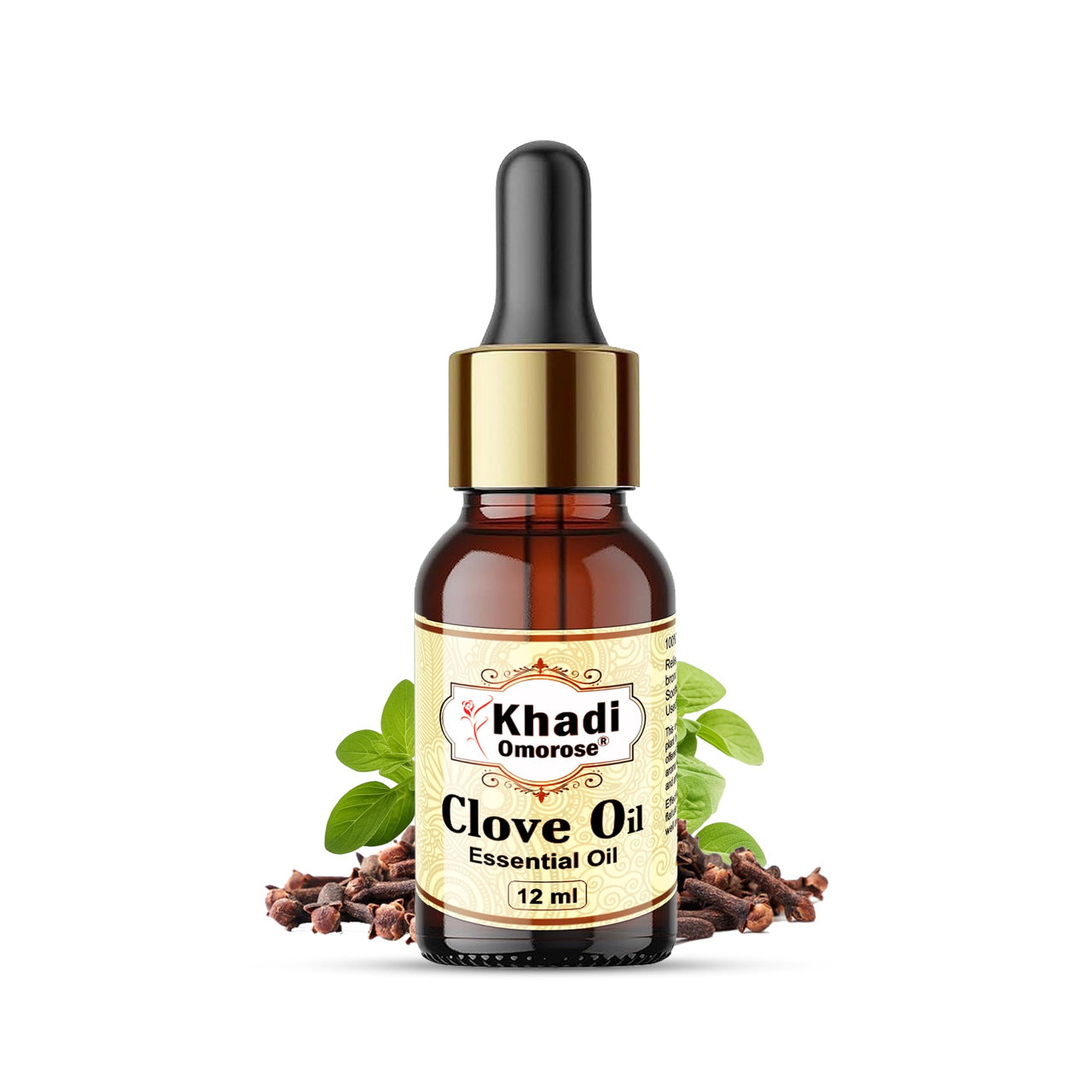 Khadi Omorose Clove Bud Essential Oil | Pure, Natural & Undiluted For Hair, Skin & Tooth (12 ML)