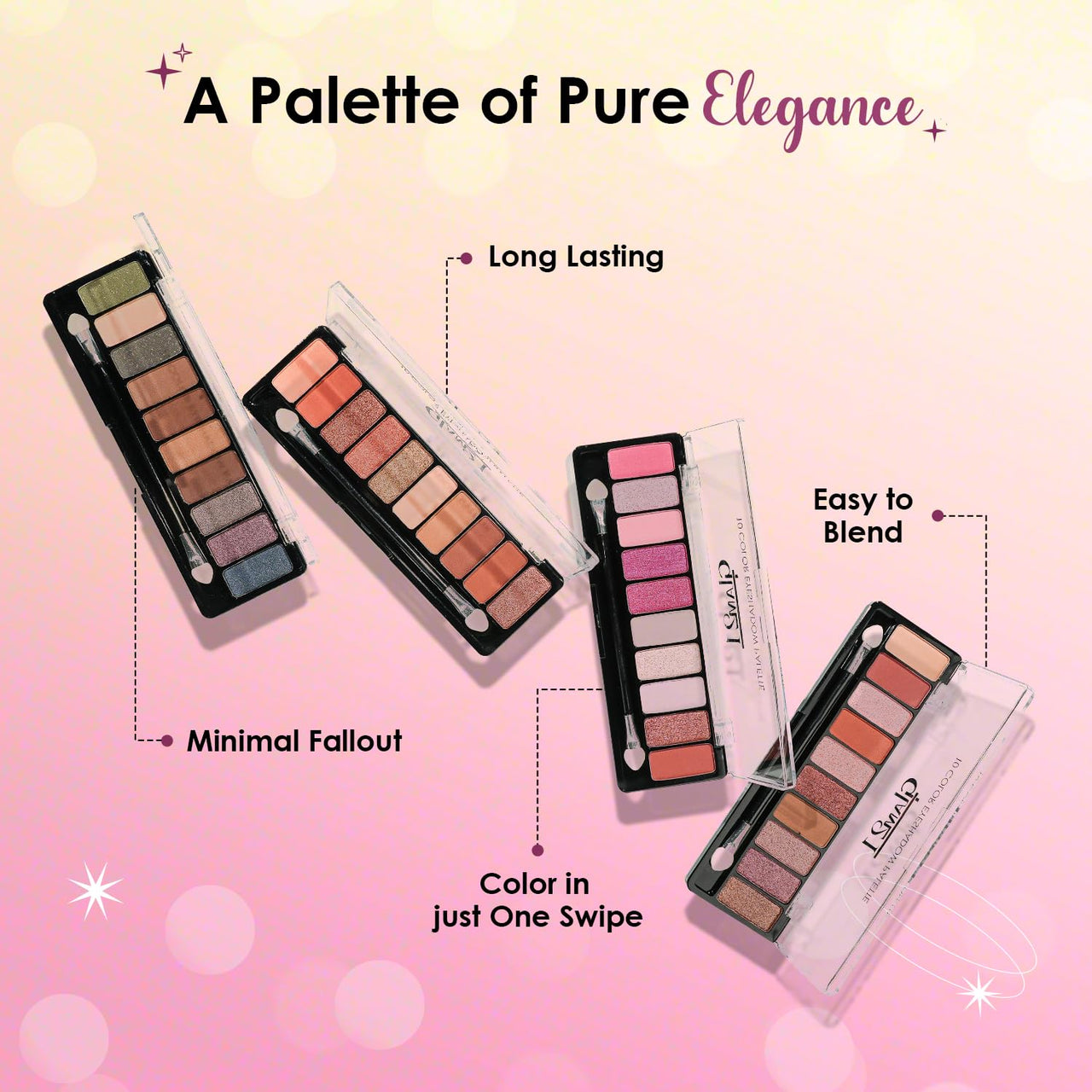 Glam21 Flawless 10 Color Eyeshadow Palette |Long-Lasting | Smudge Free | Long Wearing And Easily Blendable Eye Makeup Palette Matte, Shimmery And Metallic Finish