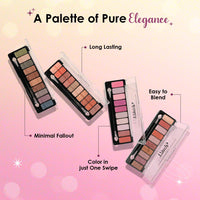 Glam21 Flawless 10 Color Eyeshadow Palette |Long-Lasting | Smudge Free | Long Wearing And Easily Blendable Eye Makeup Palette Matte, Shimmery And Metallic Finish