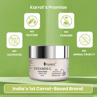Karrot Natural Skincare Vitamin C Face Mask for Glowing Skin, Facial Cream Pack for Dark Spots and Uneven Tone, Contains Kakadu Plum and Hyaluronic Acid, For Women and Men, All Skin Types, 100gms
