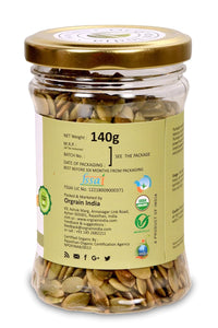Orgrain India Certified Organic Pumpkin Seeds (Pack of 2)
