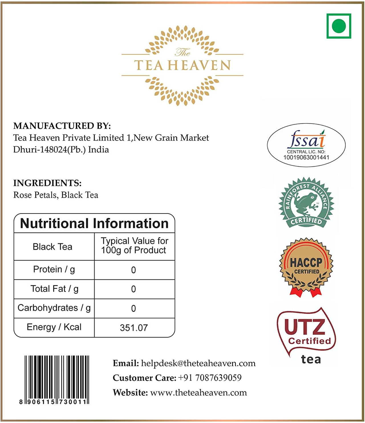 The Tea Heaven | Tea Gift - Rose Black Tea- Good for skin-100% Natural Ingredients- 50 Grams