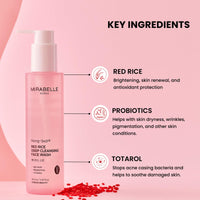 Mirabelle Korea Hong Ssal Red Rice Deep Cleansing Face Wash for Glowing Skin 150 ML | cleanser for women & men | Korean Skin Care