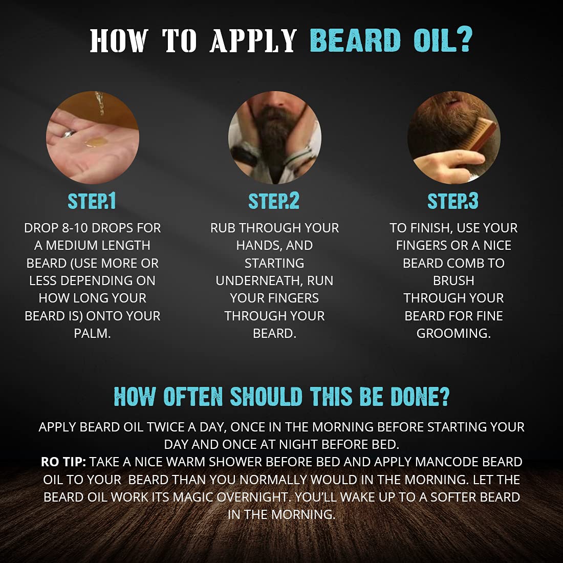Mancode Beard Growth Oil for Men - 60ml More Beard Growth, With Cedarwood & Rose Mary Natural Oils including Vitamin E, Nourishment & Strengthening, No Harmful Chemicals
