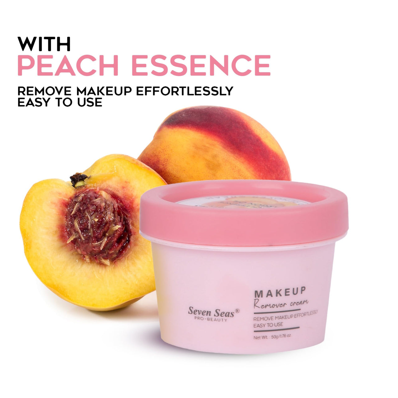 Seven Seas Peaches Essence Makeup Remover Cleansing Balm | Cleanse Makeup, Removes Excess Oil & Dirt | For All Skin Type | Peach – 50 GM
