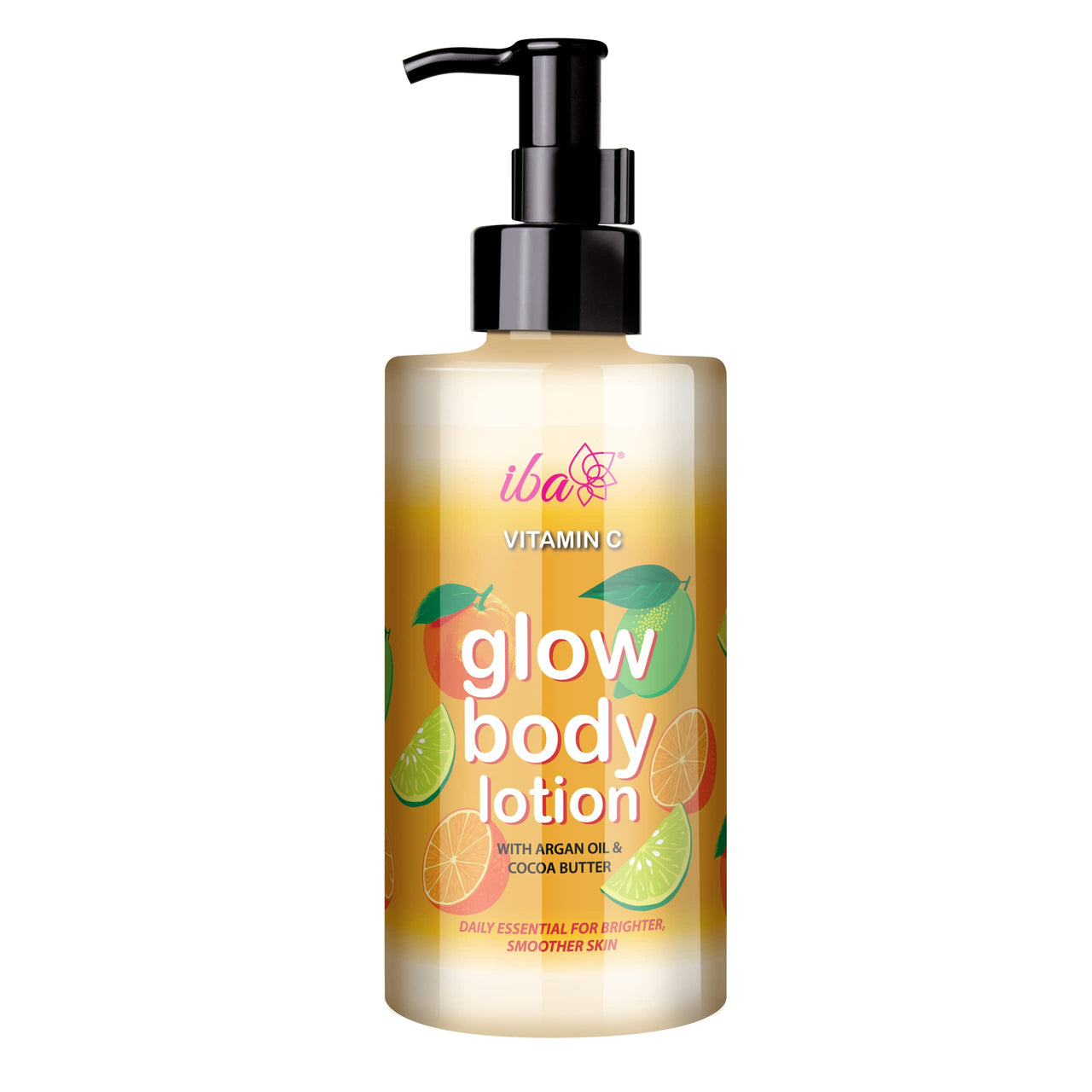 Iba Vitamin C Glow Body Lotion | Hydrating & Smoothening | Non Greasy | All Skin Types | 100% Vegan | Paraben & Mineral Oil Free | Halal Certified & Vegan - 320ml