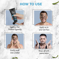 Herbs & Hills Organic Charcoal Face Wash - 100ml | Anti Pollution | Oil Control | For Dirt & Dullness | Face Wash for Oily & Acne Prone Skin | With Natural Coconut Oil, Aloe Vera & Lemon Oil Extract