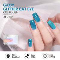 Bolt Bee 9D Cat Eye Gel Nail Polish Magnetic Soak Off UV/LED Gel, Long-Lasting, High Shine, Glitter Effect, Salon & DIY Manicure 9ml (Blue)