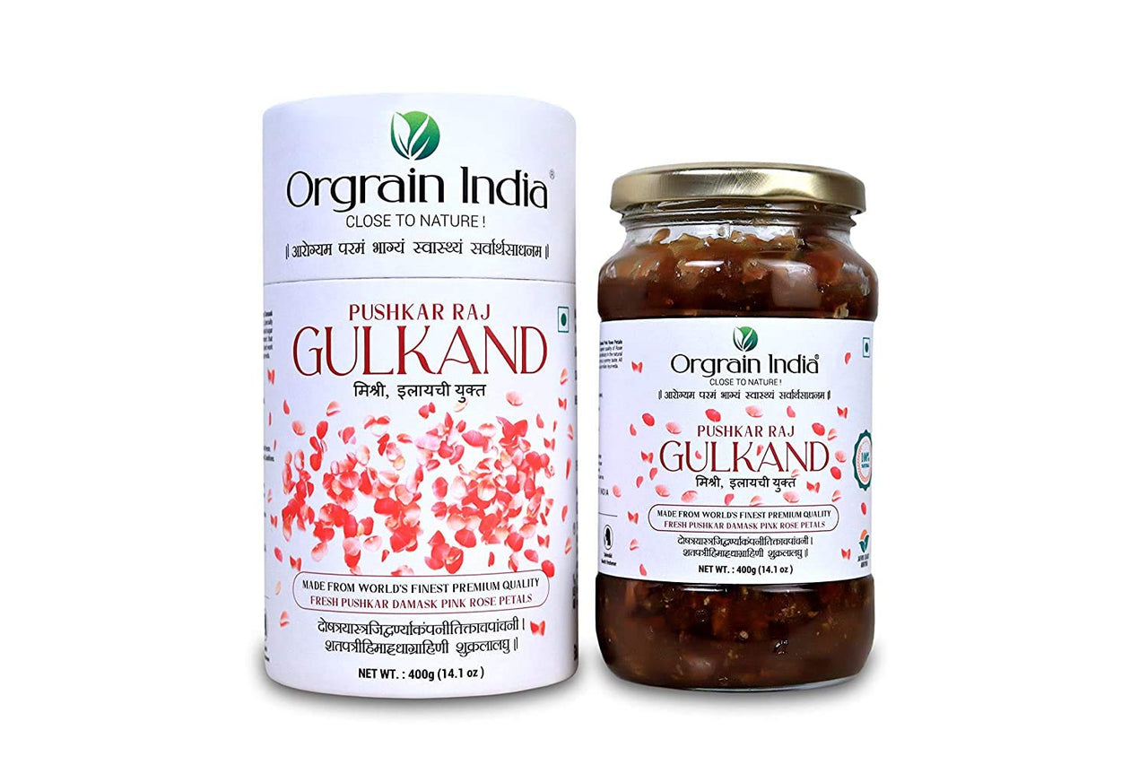 Orgrain India Organic Shatpatri Mishri Gulkand 400g