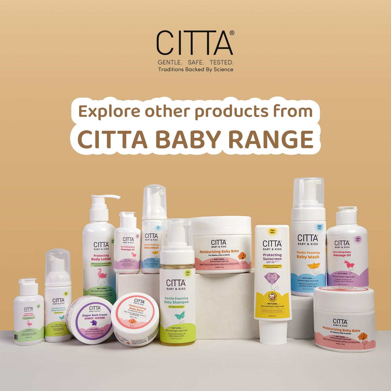 CITTA Gentle Baby Bathing Bar for Sensitive Skin | Newborn & Kids | Cleansing & Moisturizing | 100% Soap Free, Tear-Free,75 gm